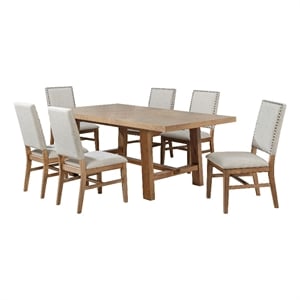 Middleton 7-piece Extension Leaf Dining Set Brown and Beige