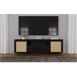 Arini Rattan Cane 2-door TV Stand Media Console Black