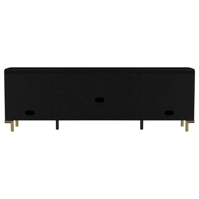 Arini Rattan Cane 2-door TV Stand Media Console Black