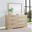 Ladera 6-drawer Bedroom Dresser and Mirror Light Elm