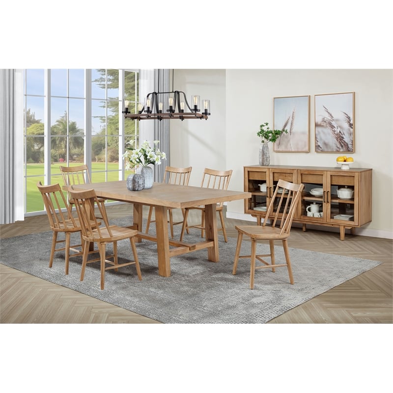 Middleton 7-piece Extension Leaf Dining Set Natural Brown