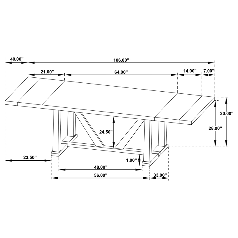 Middleton 7-piece Extension Leaf Dining Set Brown and Black