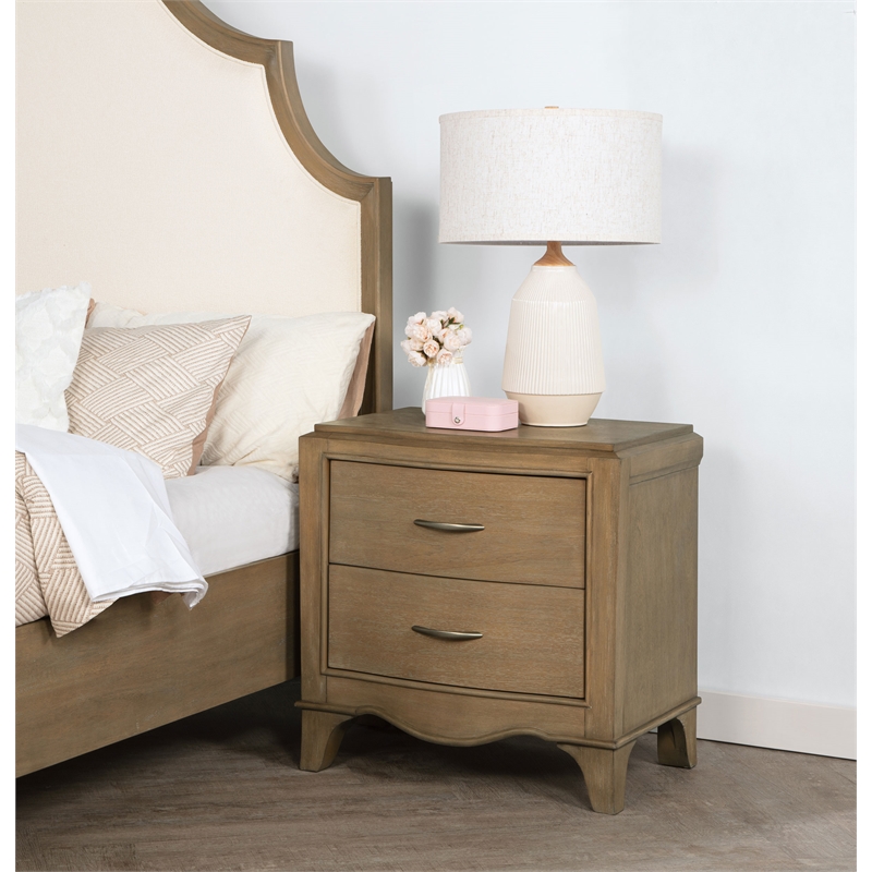 Coaster Revello Traditional Wood 2-Drawer Nightstand in Washed Mango Brown