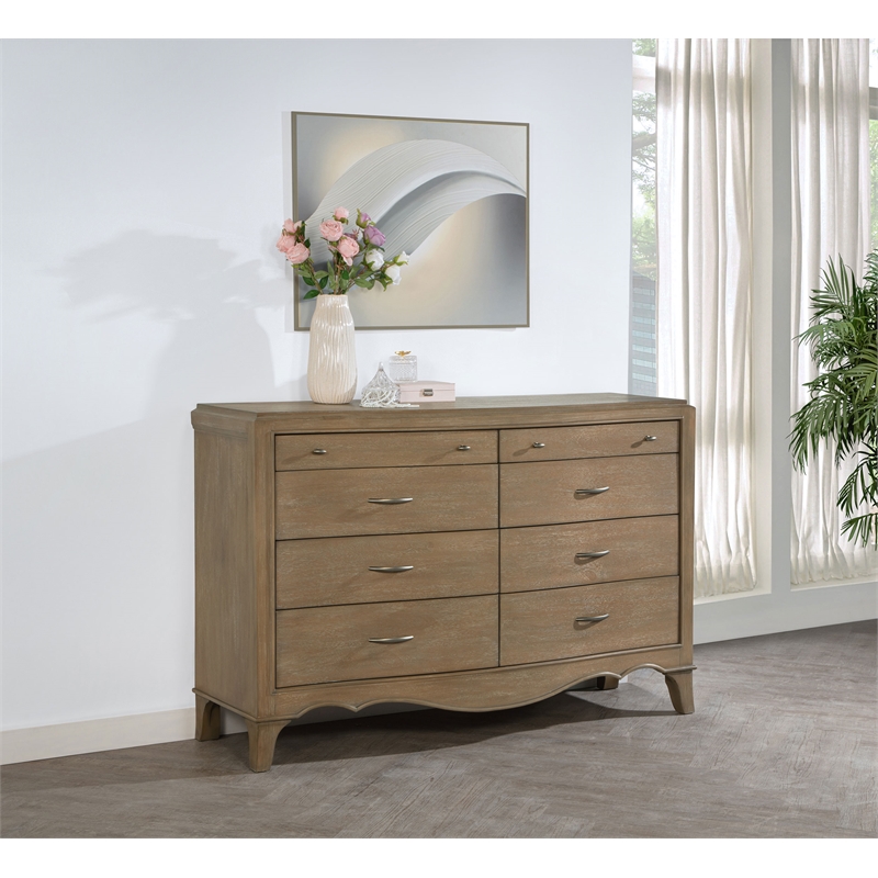 Coaster Revello 8-Drawer Traditional Wood Dresser in Washed Mango Brown