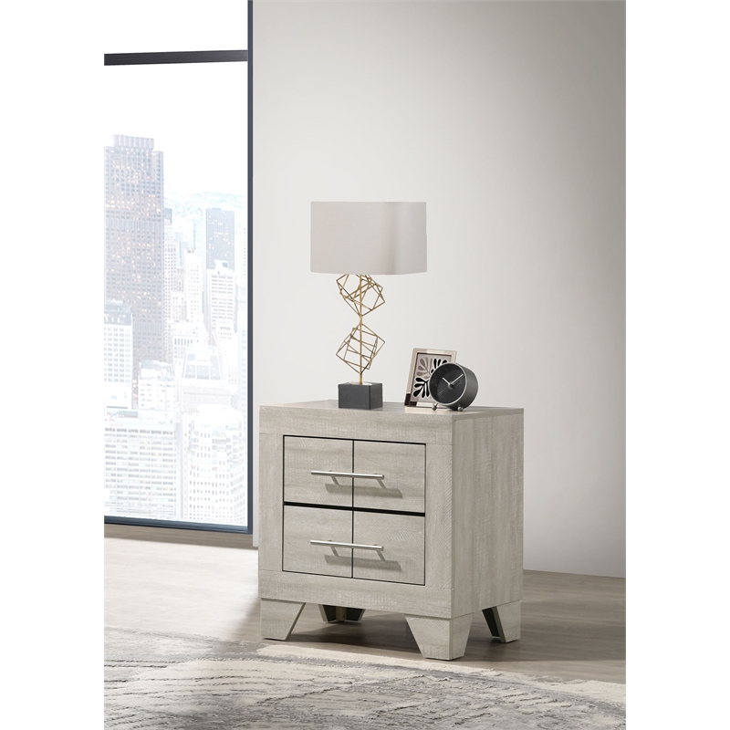 Trenton 2-drawer Nightstand Bedside Table Rustic Cream