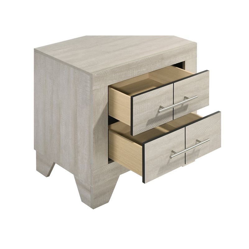 Trenton 2-drawer Nightstand Bedside Table Rustic Cream