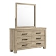 Oakglen 6-drawer Bedroom Dresser and Mirror Weathered Oak