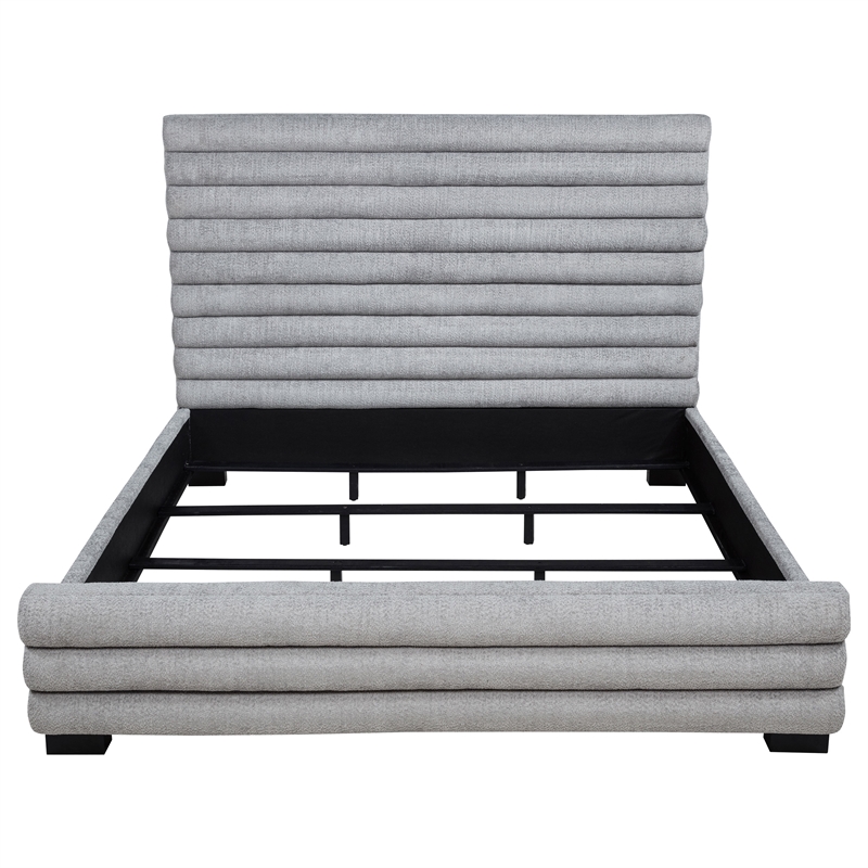 Patricia 58-inch Boucle Upholstered Eastern King Bed Grey