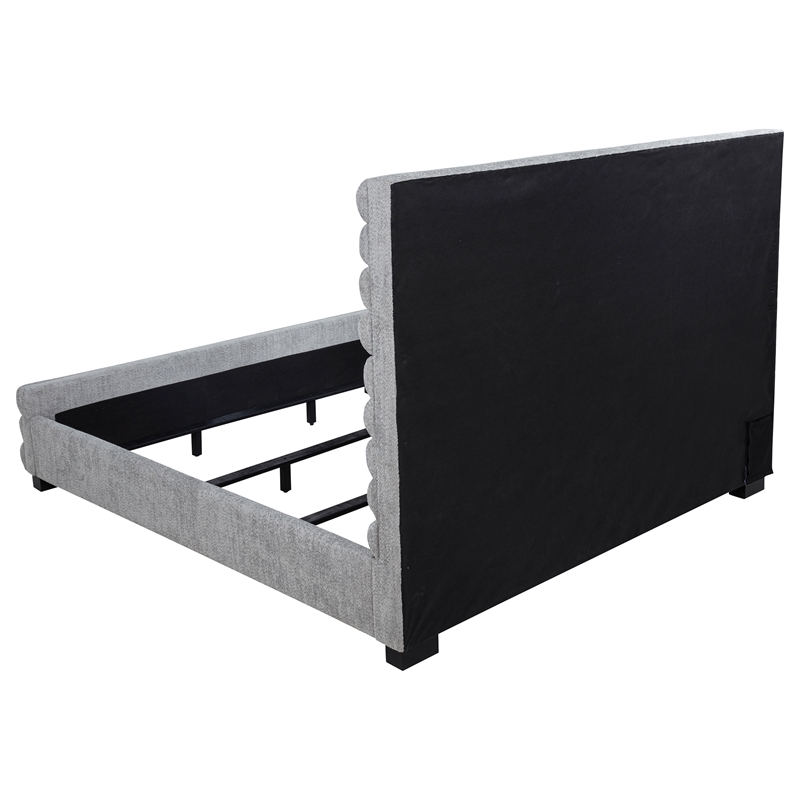 Patricia 58-inch Boucle Upholstered Eastern King Bed Grey