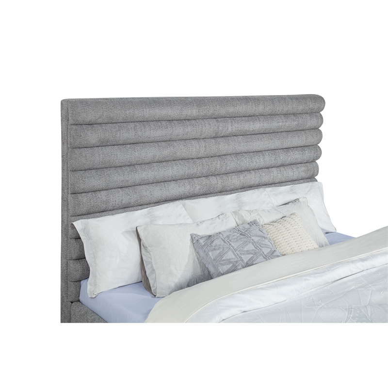 Patricia 58-inch Boucle Upholstered Eastern King Bed Grey