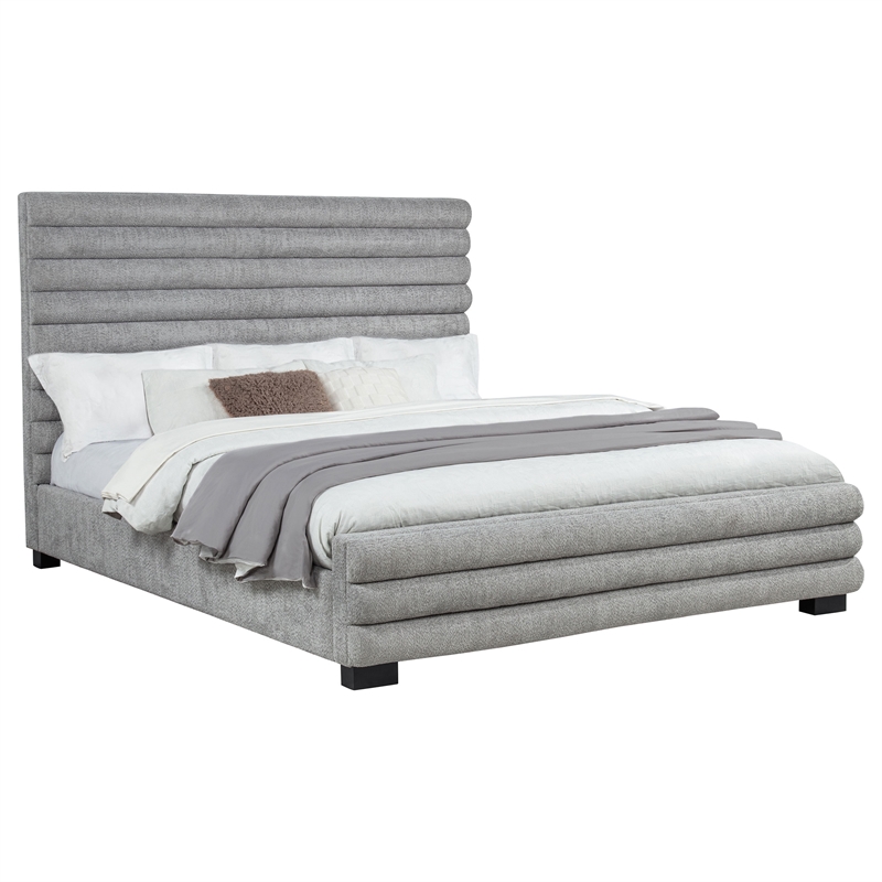 Patricia 58-inch Boucle Upholstered California King Bed Grey