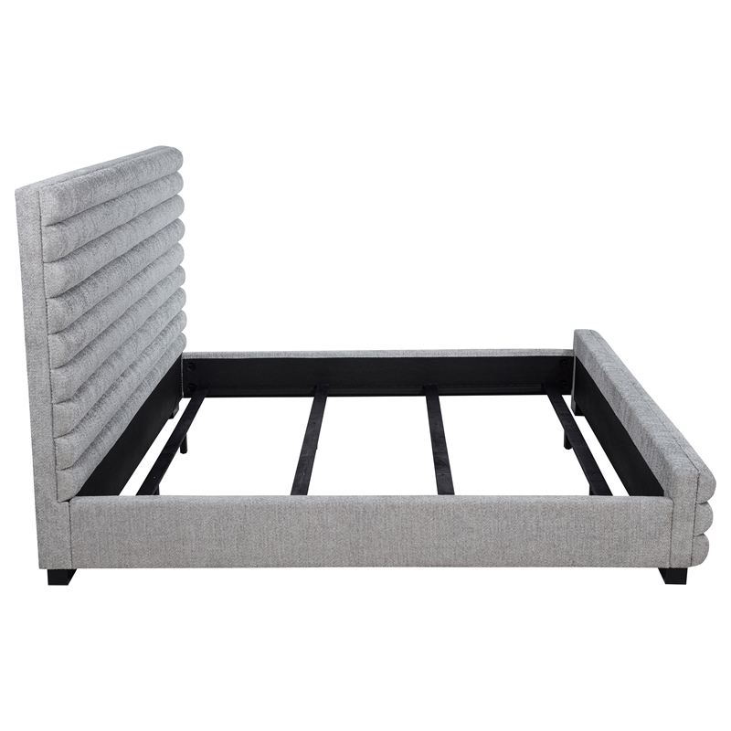 Patricia 58-inch Boucle Upholstered California King Bed Grey