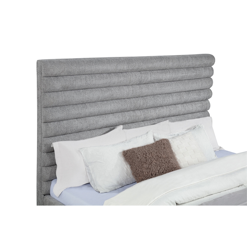 Patricia 58-inch Boucle Upholstered California King Bed Grey