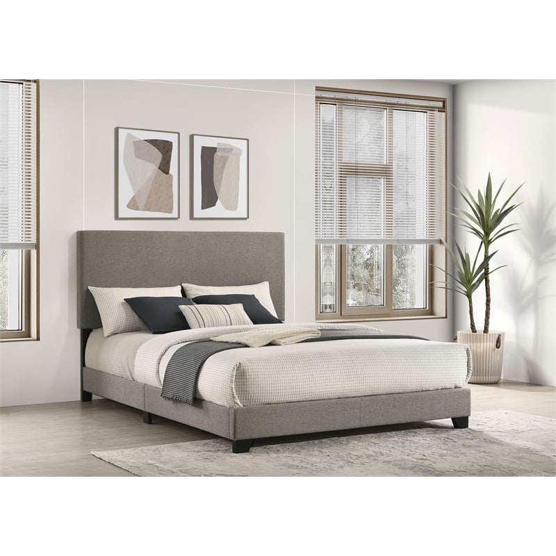 Dorian Fabric Upholstered Queen Panel Bed Taupe