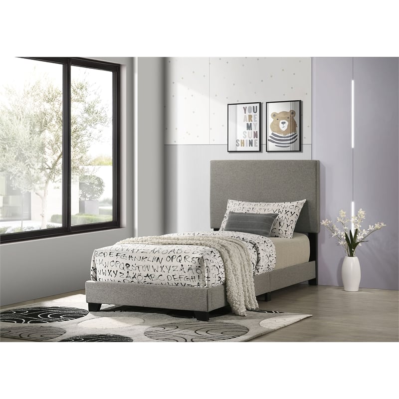 Dorian Fabric Upholstered Twin Panel Bed Taupe