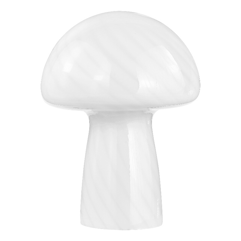 Kanaby Mushroom Shaped Glass Bedside Table Lamp White