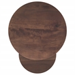 Yency 2-piece Round Mango Wood Nesting Table Set Dark Brown Mango