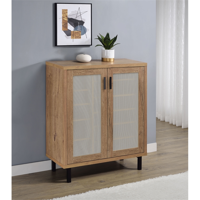 Teller 2-door Shoe Storage Cabinet Natural Oak