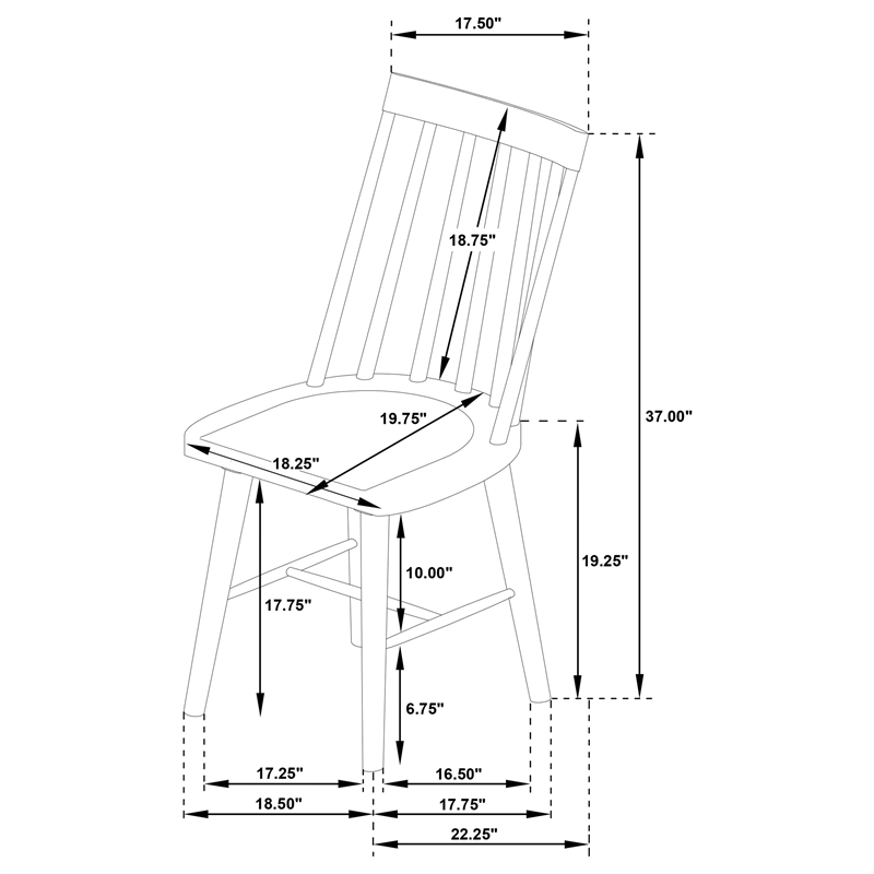 Middleton Solid Wood Dining Side Chair Brown