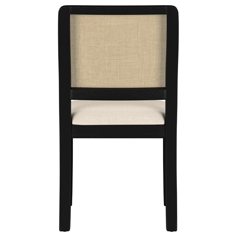 Arini Rattan Cane Dining Side Chair Black