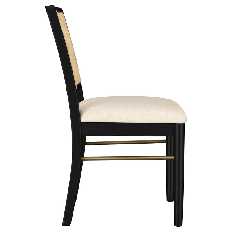 Arini Rattan Cane Dining Side Chair Black