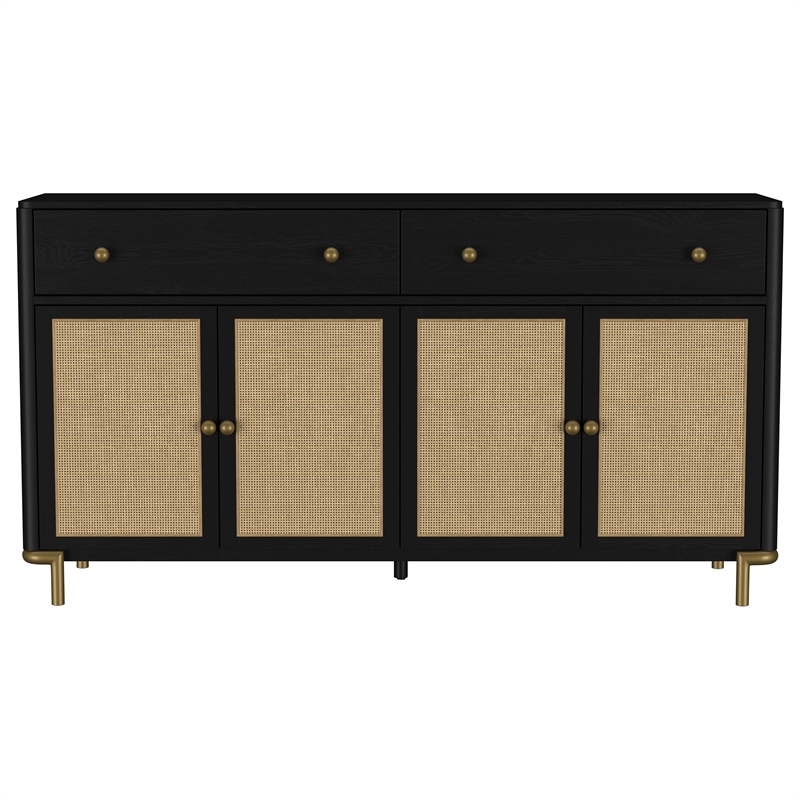 Arini 2-drawer Cane Door Dining Sideboard Server Black
