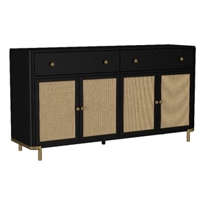 Arini 2-drawer Cane Door Dining Sideboard Server Black