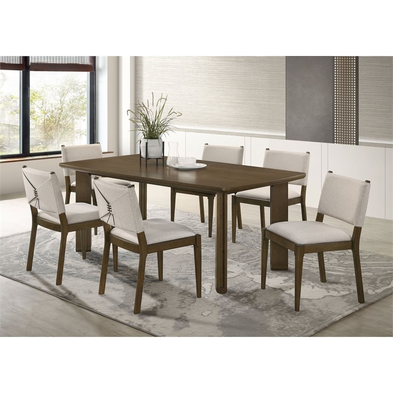 Ottowa 7-piece Rectangular Wood Dining Room Table Set Brown