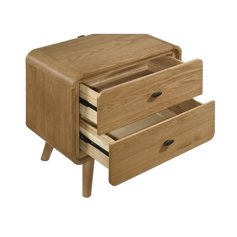 Robyn 2-drawer Nightstand Bedside Table Light Ash