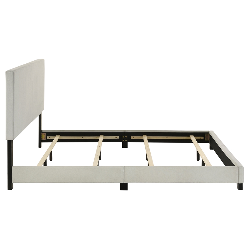 Dorian Fabric Upholstered Eastern King Panel Bed Cream