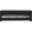 Preston Upholstered Eastern King Audio Flame Visualizer Bed Dark Blue
