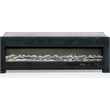 Preston Upholstered California King Audio Flame Visualizer Bed Dark Blue