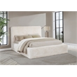Rebecca Faux Fur Upholstered Queen Bed Cream