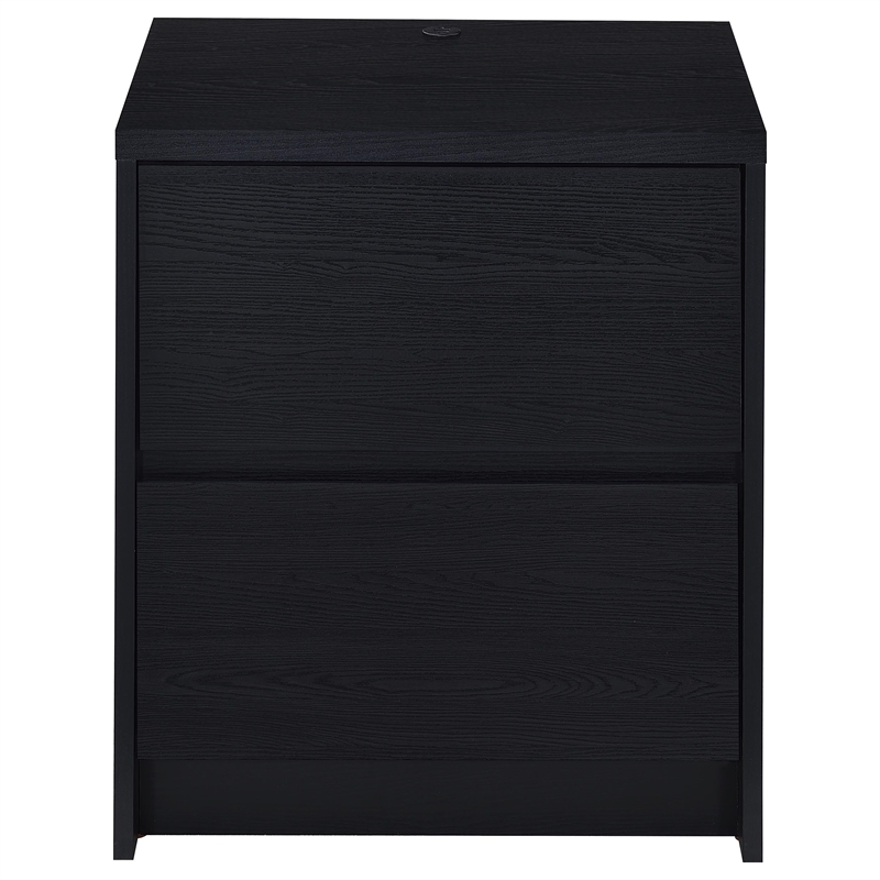 Westpark 2-drawer Nightstand LED Lights and USB Black
