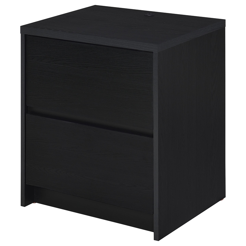 Westpark 2-drawer Nightstand LED Lights and USB Black