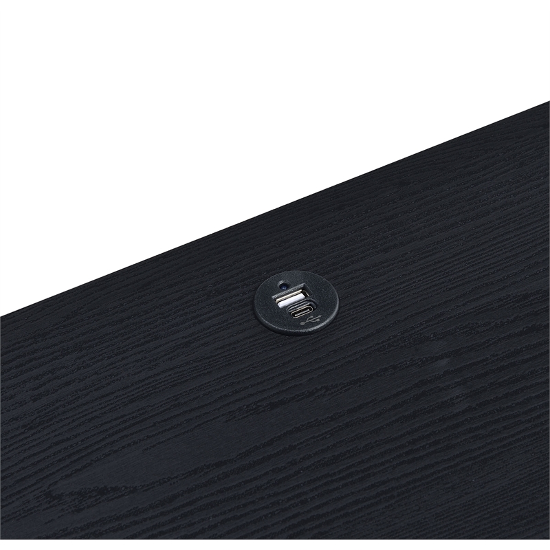 Westpark 2-drawer Nightstand LED Lights and USB Black