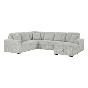 Devonshire Sleeper Sectional Sofa Storage Chaise Grey