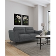 Nolan Upholstered Sloped Track Arm Loveseat Charcoal