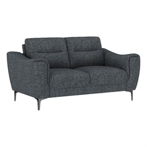 Nolan Upholstered Sloped Track Arm Loveseat Charcoal