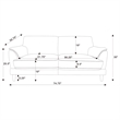 Selma Velvet Upholstered Crescent Arm Sofa Rust