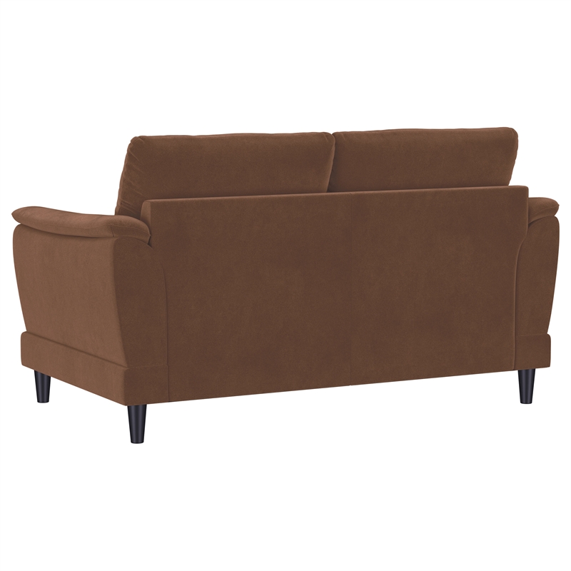 Selma 2-piece Velvet Upholstered Crescent Arm Sofa Set Rust