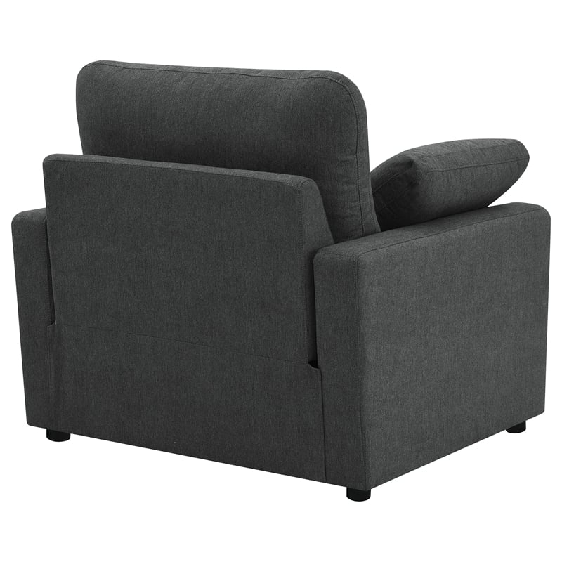 Coaster Collins Upholstery Fabric Power Recliner Chair in Dark Gray
