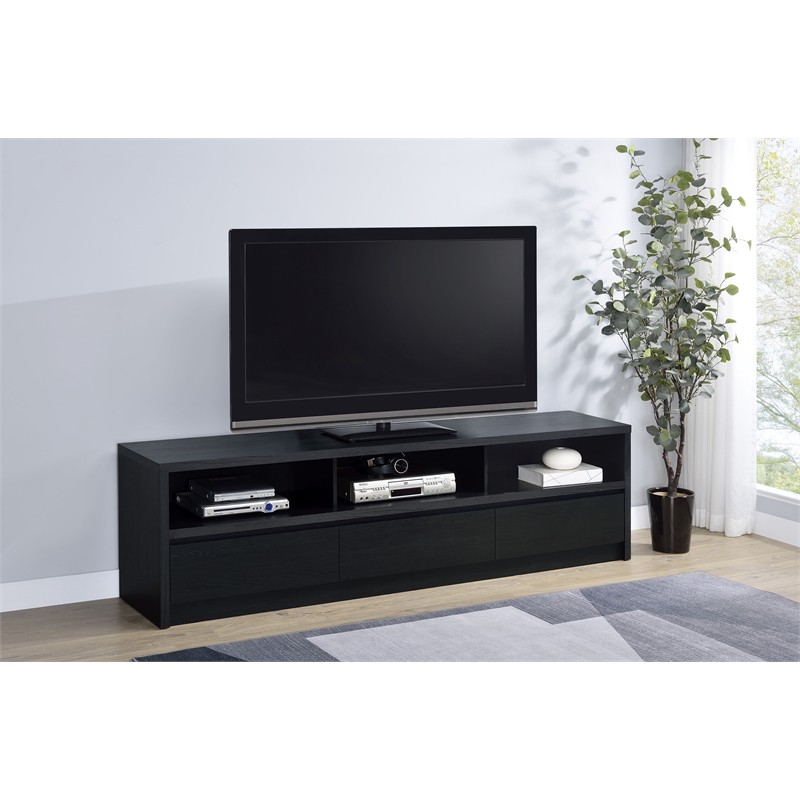 Rutland 78-inch 3-drawer TV Stand Media Console Black