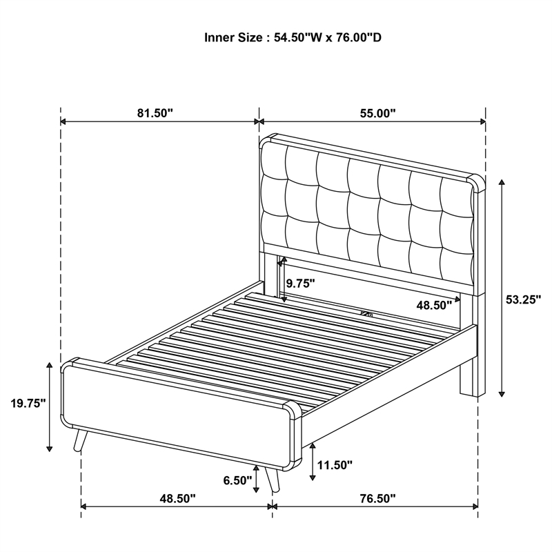 Robyn Wood Full Platform Bed Dark Walnut