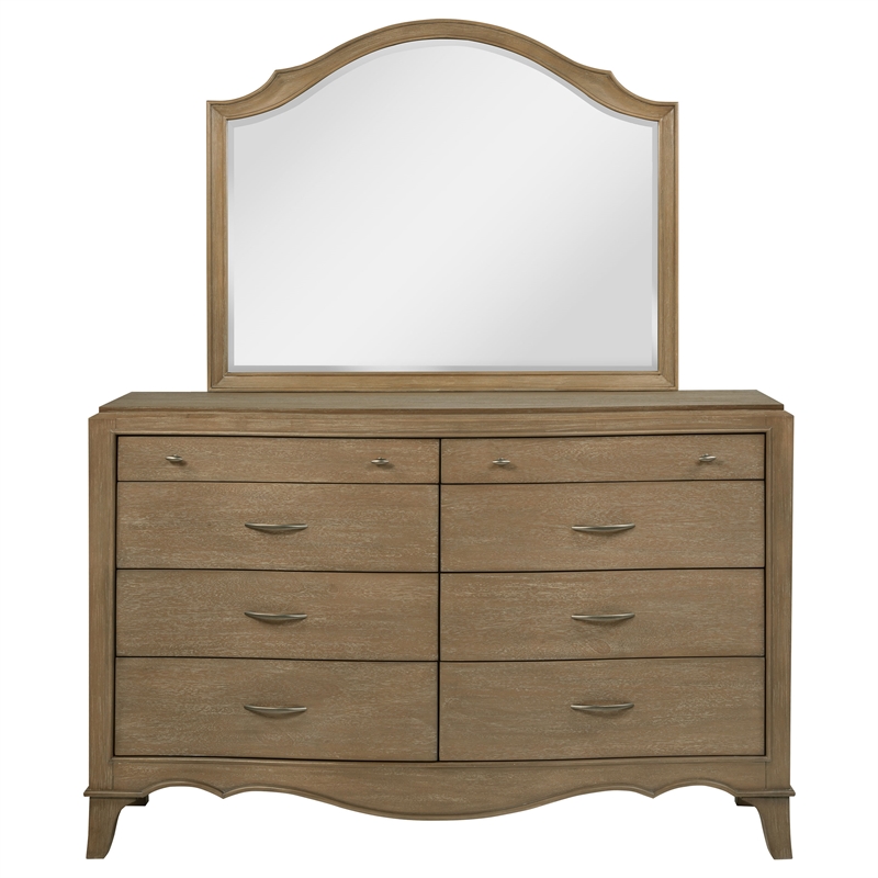 Coaster Revello 8-Drawer Wood Bedroom Dresser with Mirror in Washed Mango Brown