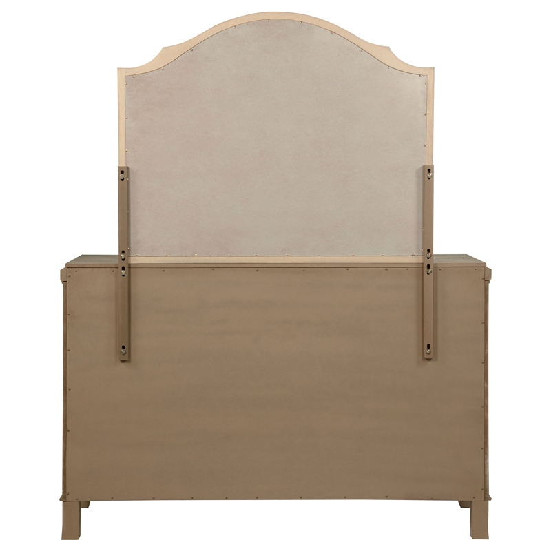 Coaster Revello 8-Drawer Wood Bedroom Dresser with Mirror in Washed Mango Brown