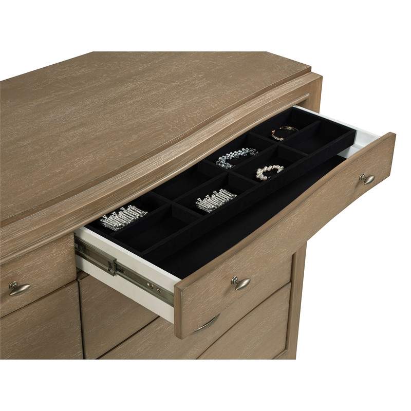 Coaster Revello 8-Drawer Wood Bedroom Dresser with Mirror in Washed Mango Brown