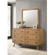 Robyn 6-drawer Bedroom Dresser and Mirror Light Ash