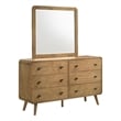 Robyn 6-drawer Bedroom Dresser and Mirror Light Ash