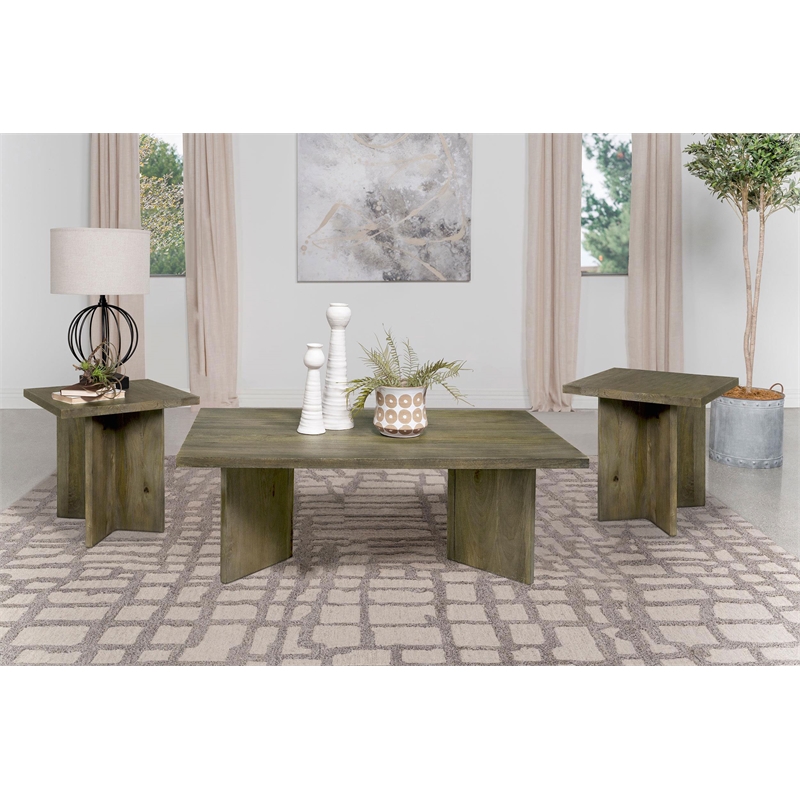 Andando 3-piece Coffee and End Table Set Mango Brown